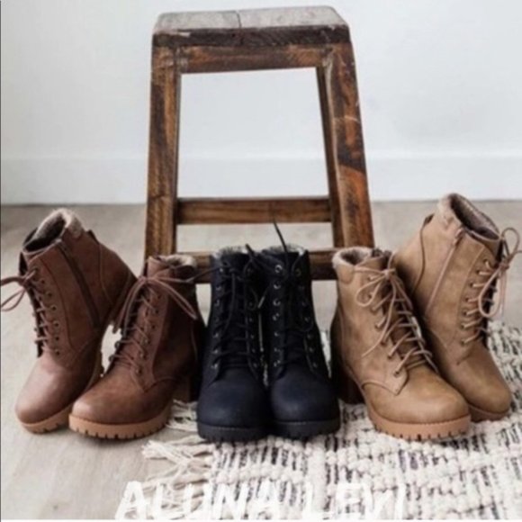 Knit Back Combat Boots - Picture 3 of 3